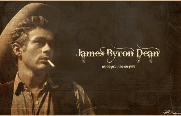 Picture hat, cigarette, actor, James Byron Dean