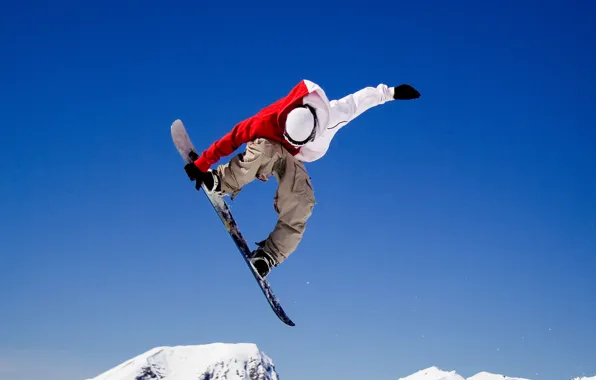 Picture winter, flight, jump, the trick, Snowboarder