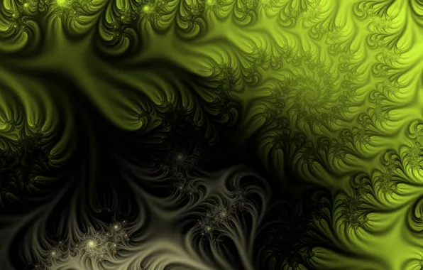 Picture abstraction, fantasy, patterns, black, green