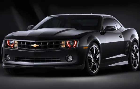 Picture black, Chevrolet, Camaro, muscle car
