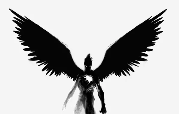 Picture black, heart, wings, the demon, soul