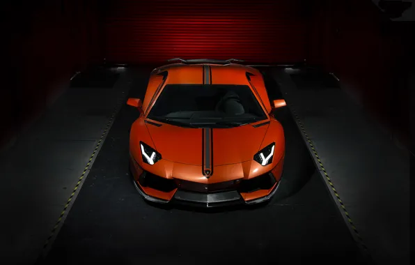Picture Lamborghini, Lamborghini, Vorsteiner, front, orange, LP700-4, Aventador, aventador