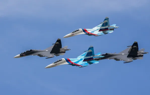 Picture flight, fighters, Stroy, Su-27, Su-30