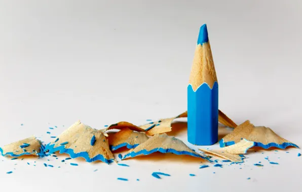 Picture blue, pencil, tip, shavings