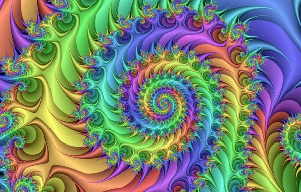 Picture line, pattern, paint, color, spiral, fractal