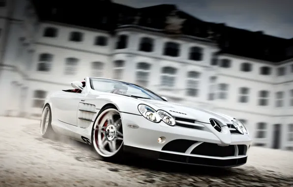 Picture Mercedes-Benz SLR Roadster McLaren, White Auto, Brabus Exclusive Sport Program