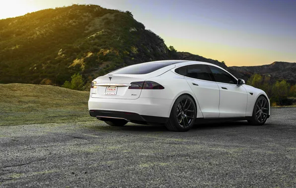 Picture white, wheels, Tesla, Model S