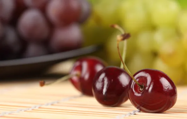 Picture grapes, cherry, bokeh, ripe