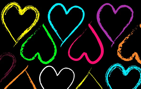 Picture paint, beauty, rainbow, hearts