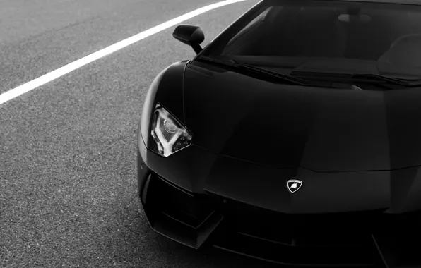 Picture black and white, supercar, lp700-4, Lamborghini, rechange, Lamborghini Aventador