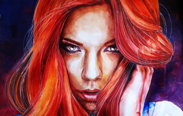 Picture look, girl, hair, painting, artist Chirkov Arthur