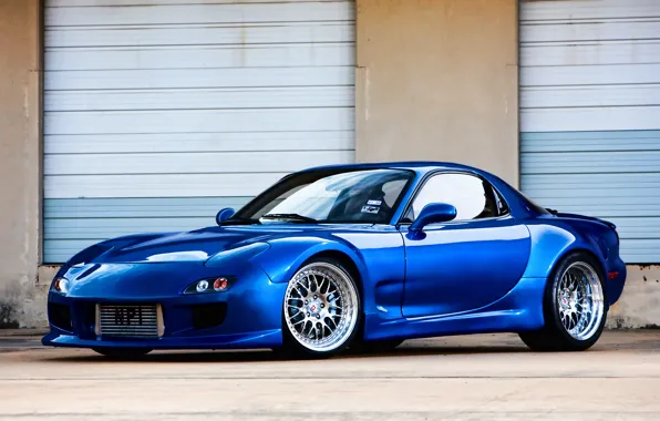 Picture Mazda, blue, tuning, rx-7