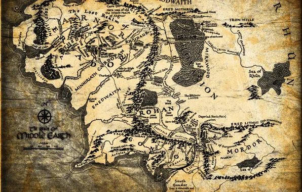 Picture map, The Lord of the rings, John. R. R. Tolkien, The Lord of the Rings, …