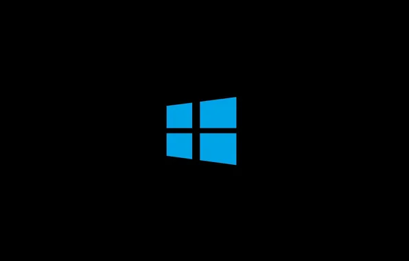 Picture minimalism, squares, microsoft, black, blue, windows 10, win 10