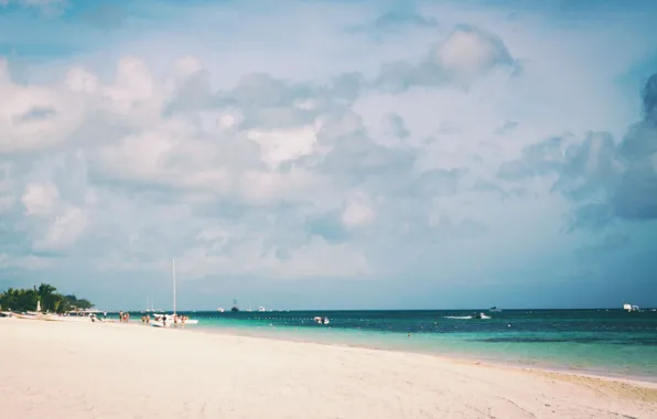 Picture sand, sea, beach, the sky, clouds, the ocean, the Atlantic ocean, Dominican Republic, Dominican Republic, …
