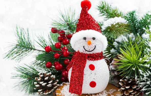 Picture Christmas, tree, snowman, decoration