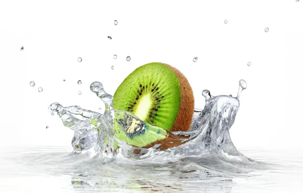 Picture water, squirt, kiwi, white background, water, kiwi, white background, sprays