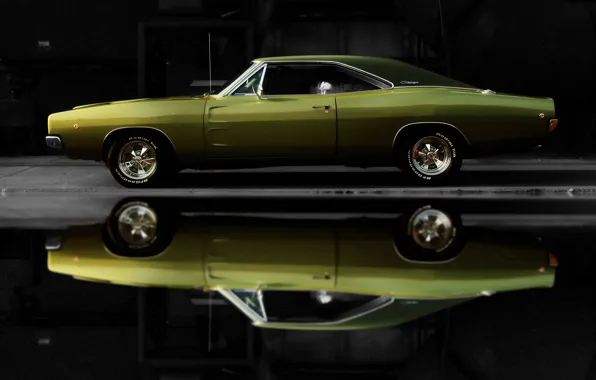 Picture car, machine, auto, Dodge, green, Charger, 1968