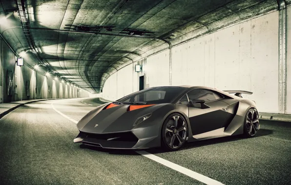 Picture Lamborghini, The tunnel, Lamborghini, Supercar, Supercar, Elemento, Sesto