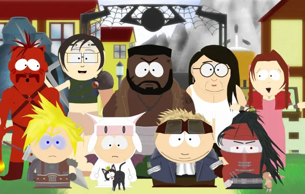 Picture cat, parody, Final Fantasy, characters, South Park, South Park, cosplay, cosplay