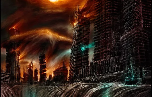 Picture Apocalypse, building, destruction, pit