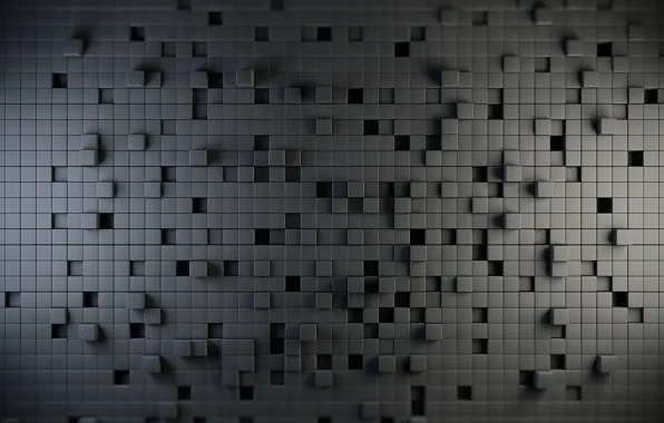 Picture mosaic, cubes, shadows