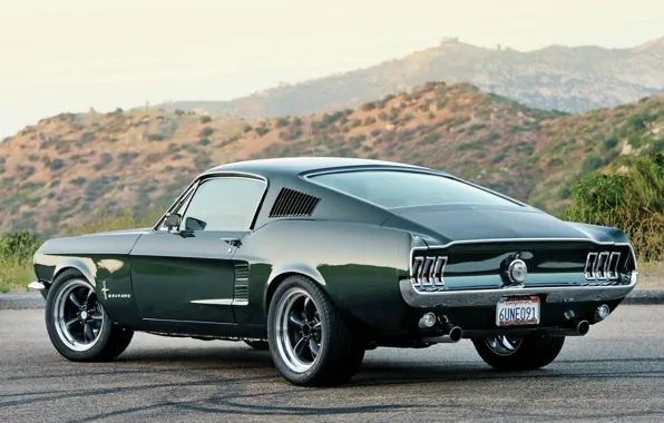 Picture Mustang, Ford, Road, Desert, Hills, 1967, Fastback
