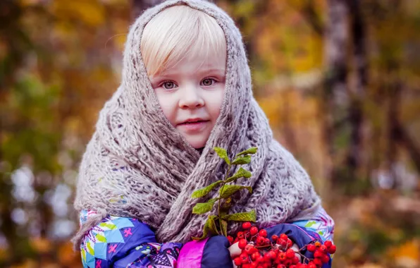 Picture child, girl, shawl