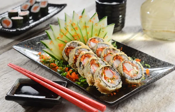 Picture greens, vegetables, rolls, sushi, sushi, rolls, Japanese cuisine, greenery, decoration, design, vegetables, Japanese cuisine