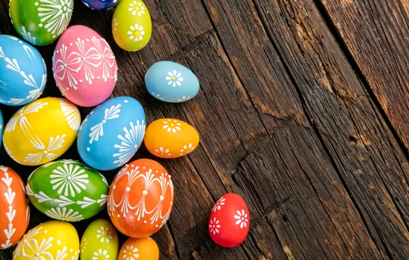 Picture eggs, colorful, Easter, wood, Easter, eggs, decoration, Happy