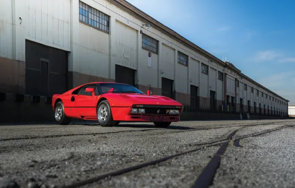 Picture red, Ferrari, Red, sports car, sportcar, GTO, classic, urban, 288