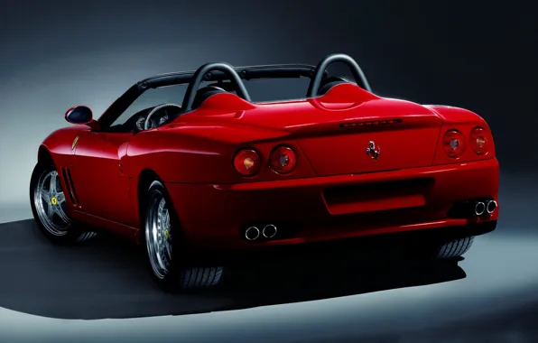 Picture red, Ferrari, Ferrari, rear view, Supercar, 550, Barchetta, Pininfarina