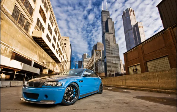 Picture bmw, BMW, lane, Chicago, blue, blue, e46