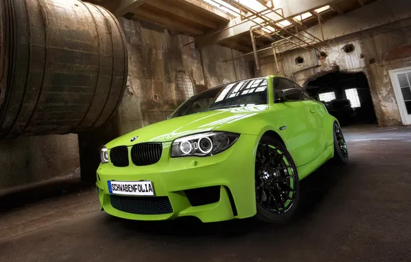 Picture machine, green, BMW, Coupe, tuning, the front, 1 series