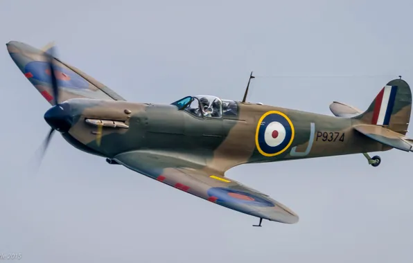 Picture retro, the plane, fighter, pilot, parade, Supermarine Spitfire