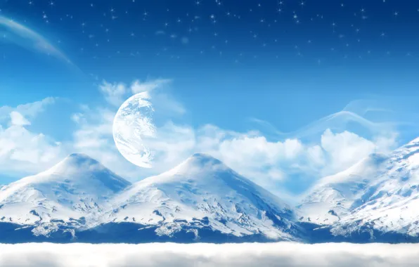 Picture snow, mountains, planet