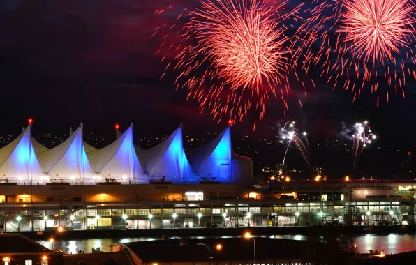 Picture salute, Vancouver, fireworks, Canada Day