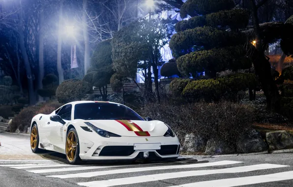 Picture Ferrari, 458, Night, White, Speciale