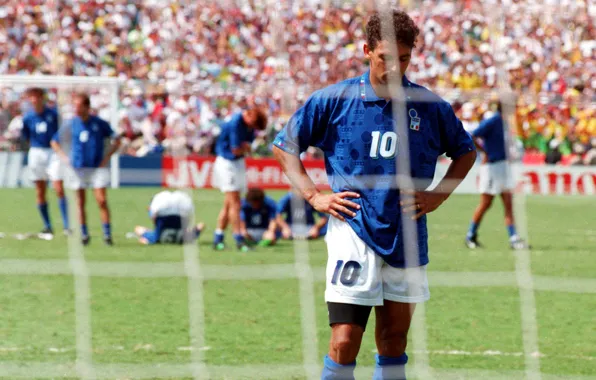 Picture Italy, 1994, Roberto Baggio, The Divine Ponytail, Not scored from the penalty spot