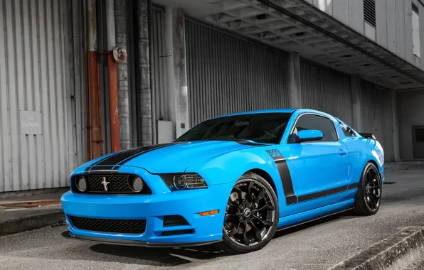 Picture mustang, ford, blue, 302, boss, forgiato
