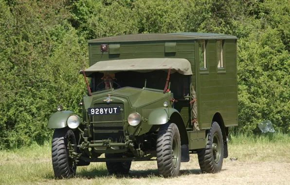 Picture car, military, British, cargo, WW2, Morris Commercial Truck
