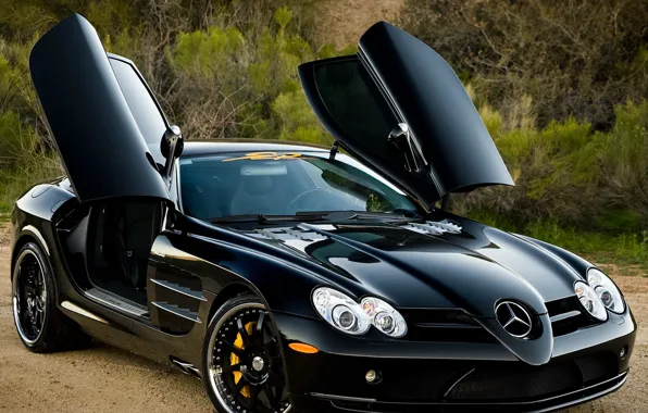 Picture auto, black, door, Mercedes