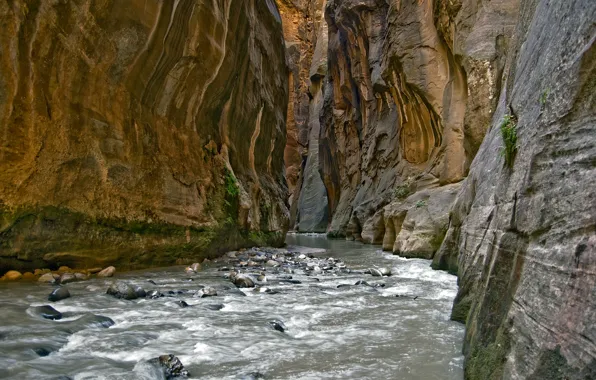 Picture rock, river, stones, gorge