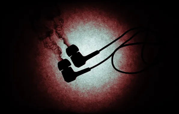 Picture background, wire, smoke, Headphones, plugs