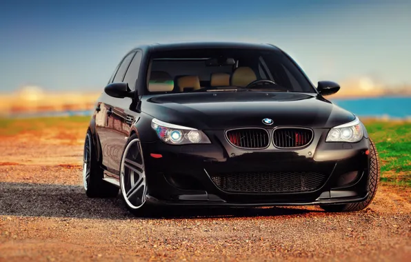 Picture BMW, black, front, E60