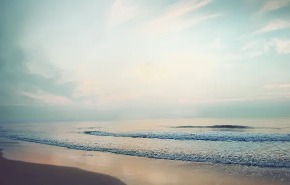 Picture sand, sea, wave, beach, summer, the sky, foam, clouds, landscape, the ocean, shore, coast, horizon, …