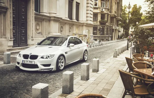 Picture BMW, City, Car, Front, White, E92, Tuning, Sport