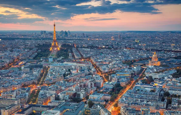 Picture sunset, France, Paris, the evening, panorama, Paris, France