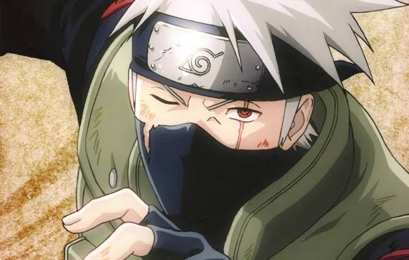 Picture hand, headband, Naruto, scar, sharingan, ninja, sensei, Kakashi Hatake