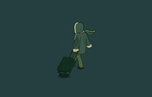 Picture vector, scarf, suitcase, coat, j3concepts, The Operation, leaving